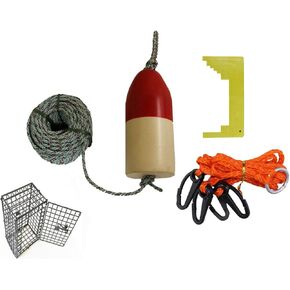 KUFA Crabbing Accessory kit (100' Lead Rope,Caliper,Harness,Bait cage & 14" Float) CEQ-3