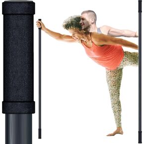 5ft Yoga Stick with SOFT Body&Handle of Non-Slip-Stretching Stick for Mobility-All Black Stretch Physiotherapy Stick
