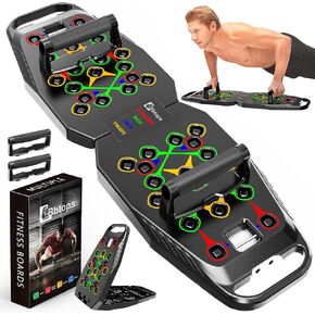 Foldable Push UP Board,Portable 15 in 1 Push UP Bar at Home Gym,Pushup Handles for Floor, Fitness Accessories Training Equipment For Man and Women-Black