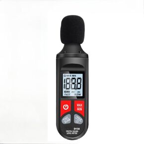 Decibel Meter - Accurate Sound Decibel Meter 30dB to 130dB, Portable Digital DB Meter with LCD Backlit Display, Fast/Slow Response, Maximum/Minimum Sound Level Meter for Home, Office, and Industry