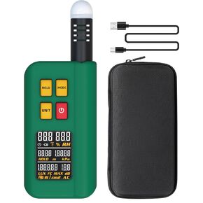 BSIDE 6-in-1 Decibel Meter Portable Temperature Humidity Light Barometric Pressure Altitude Tester Sound Noise Level Lux Hygrometer Measure Tool with Color LCD for Indoor Home Classroom Studio Factory