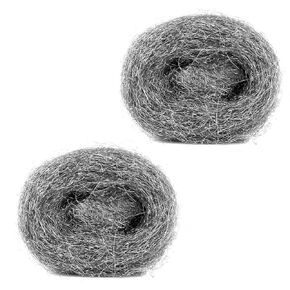 26 Feet Steel Wool Fill Fabric DIY Kit, 2 PCS Steel Wool Mice Control, Coarse Wire Hardware Cloth, Hole Blocker for Gap, Cracks, Vents, Pipelines, Siding, and Garden/House/Garage Use