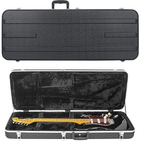 MUZNOTE ABS Electric Guitar Case Electric Guitar Hard Case Gig Bag 1.1 Inch Foam Plush Interior Thick Padding for Electric Guitars, Waterproof(Black)