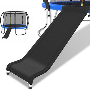 Trampoline Slide, 10FT 12FT 14FT 15FT 16FT Trampoline Universal Slides, Trampoline Accessories with Cushioning Effect, Suitable for Children to Climb Up and Slide Down, Safety Slide (Silver)