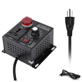 AC Motor Speed ​​Controller 120V~220V,with 5 FT Extension Cord Rheostat Variable Speed Control 15A 4000W Variable Speed Controller & Fan Speed Controller with Rheostat