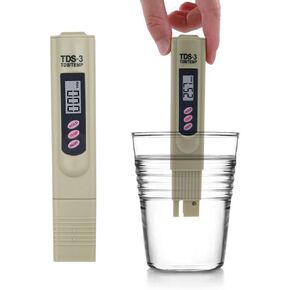 جهاز اختبار المياه الرقمي TDS، نطاق قياس جودة المياه PPM 0-9999ppm، مثالي لمياه الشرب وحمام السباحة وأحواض السمك والزراعة المائية (رمادي) (TDS)