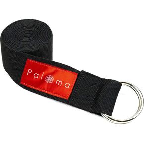 Paloma Yoga Strap for Stretching - Wide Adjustable Cotton Strap with Durable O-Ring Buckle - Available in Standard Sizes 6 ft, 8 ft & 10 ft