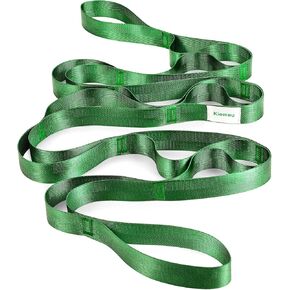 Stretch Strap With Loops For Physical Therapy, Yoga Straps For Stretching With Loops, Non-elastic Leg Straps For Knee Rehab, 8 ft Long x 1.2 inch Wide