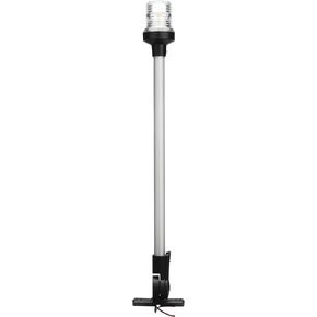 Young Marine 20 inch 3 Nautical Mile White LED Fold Down Boat Stern Light Boat Anchor Light for T-TOP Pontoon and Fishing Boat Navigation Anchor Lights All Round 360° White LED 12-24V (20"-2.5W)