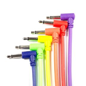Low-Profile Angled CV Patch Cables Eurorack Modular Patch Leads, 6-Pack (23.6")