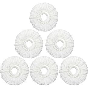 6 Pack Mop Heads Replacements Washable Microfiber Spin Mop Refill Cleaning Supplies for Home, Office, Industrial and Commercial Use,Compatible with Hurricane,Mopnado Spin Mop