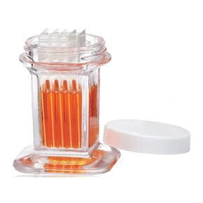 Wheaton 900520 Glass Rectangular 55 mL Coplin Staining Jar, with Polypropylene Screw Cap (Case of 6)