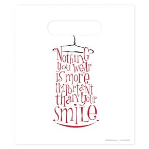Practicon Wear Your Smile 7-3/4" x 9" Dental Giveaway Bag, Dental Hygiene Patient Care Goodie Bag, Dentist Office Plastic Gift Bags, 100 Pack