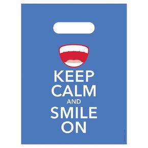 Keep Calm And Smile On Dental Giveaway Bags, 9" x 12", 100 Pack
