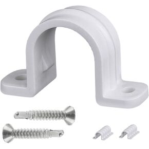 30 Pcs conduit pipe strap clamps,Plastic pipe clamps SCH 1/2 inches(20 MM), Two Hole plastic pipe clips Non-metallic conduit pipe conduit clamps PVC conduit clips