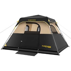 FanttikOutdoor Camping Tent 4/6/8/10 Person Instant Cabin Tent Setup in 60 Seconds with Rainfly & Windproof Portable Tent with Carry Bag for Family Camping & Hiking, Upgraded Ventilation