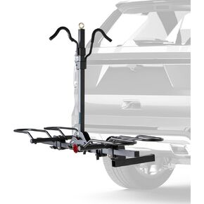 POLESTAR 2-Bike Rack, 200lbs Capacity Bike Rack Hitch Carrier Mount with Lock, 2" Tow Hitch Receiver Foldbale Bike Rack for Cars Trucks SUVs RVs Minivans Trailer, Up to 5-inch Fat Tire Bicycle