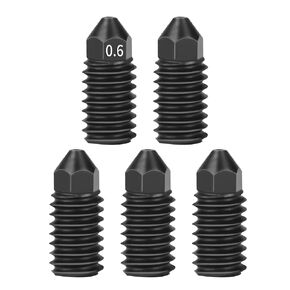 5Pcs 0.6mm Hardened Steel Nozzle for Bambu Lab A1/A1 Mini, Replaceable Extruder Hotend Hardened Steel Nozzles for A1/A1 Mini 3D Printers
