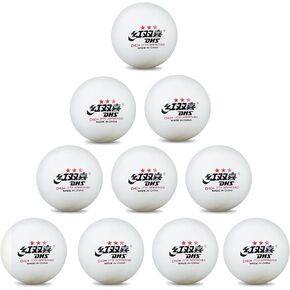 DHS 3-Star Table Tennis Balls (Pack of 10) White Ping Pong Balls Premium40+ Tournament-Level ABS Professional Perfect Sphere for Perfect Spin, Excellent Accuracy, Reliable Bounce