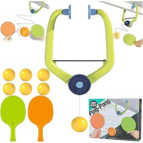 Door Ping Pong Game Over The Door, Adjustable Doorway Game Pingpong Trainer Door Jam Pingpong Starter Kit for Door Fram，Hanging Table Tennis Trainer Portable Set, Indoor Ball Games Unisex