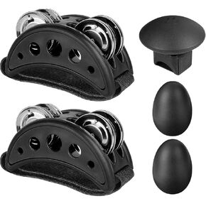 Egg Shakers and Foot Tambourine Percussion, Rhythm Finger Shaker for Drum Guitar Ukulele Mandolin Banjo Playing