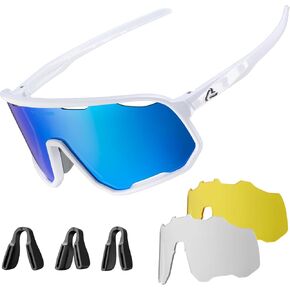 ROCKBROS Polarized Sunglasses Cycling Glasses Sports Sunglasses UV400 Protection for Women Men 3 Lenses