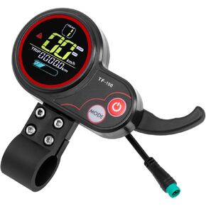Wokyo Electric Scooter LCD Display and Thumb Throttle, 5 Pin 36v-48v Ebike Thumb Throttle Controller with Waterproof Speedometer LCD Display Panel Tf-100 for Kugoo M4 Electric Bike Scooter Controller