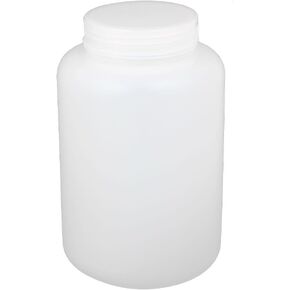 uxcell 2L Plastic Wide Mouth Laboratory Reagent Bottle Sample Sealling Bait Bottle White