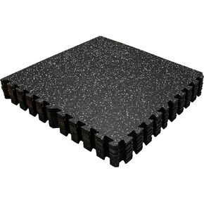 0.6 Inch Thick 48 Sq Ft Rubber Gym Flooring for Home Gym Mat,12 Tiles Interlocking EVA Foam Rubber Flooring Tiles, Heavy Weight Workout Rubber Floor Tile Mat, Puzzle Exercise Equipment Mat 24 x 24 in