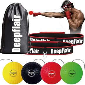4pcs Boxing Reflex Balls Set Adjustable Headband Boxing Accessories for Quick Reflexes Improve Speed and Hand-Eye Coordination