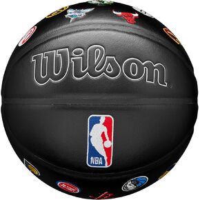 WILSON NBA All Team Premiere Basketball - Black/Multicolored, Size 7-29.5"