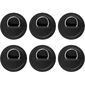 6 Pack 3.15'' Stainless Steel D-Ring Circular Patch for PVC Inflatable Boat Kayak SUP Canoe Deck Surfboard Accessories,NO Glue Include.
