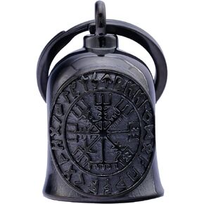 Motorcycle Viking Bell - Motorcycle Angel Bell for Men and Women, Motorcycle Accessories (Black Silver)