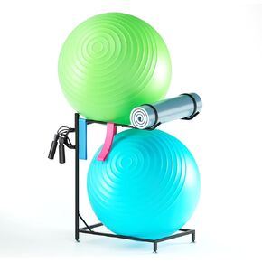 حامل كرة التمرين - حامل كرة طبية لتخزين سجادة اليوجا لكرة اليوجا مقاس 85 سم، حامل كرة ثبات منظم كرة المرآب لصالة الألعاب الرياضية المنزلية in Kuwait