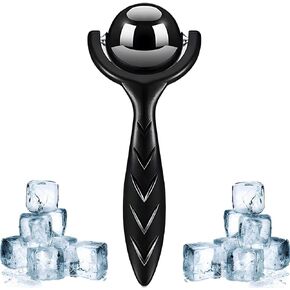 Cryo Ball Cold Massage Roller Ball Trigger Point with Handle, 2.3 Inches Cryoball Cryosphere Cold Massage Ice Rollers Balls for Feet, Recovery & Pain Relief Relief Black
