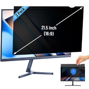 Privacy Screen 22 Inch - 16:9 Aspect Ratio Privacy Filter Screen Protector Removable Anti Glare Blue Light Filter(2pack)