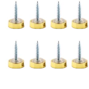 Thickened Pure Copper Mirror Screw, Decorative Cover Cap Nail, Glass Advertisement Screw, Polishing Gold 25mm - (8 Pcs)