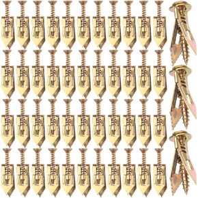 80pcs Heavy Duty Wall Anchors, Metal Self-Drilling Anchors and Screws, Dry Wall Screw Anchors Kits, No Drill or Holes in Wall (40 Pcs 0.47 x 1.56 inch Steel Anchors, 40 Pcs Zinc Screws)