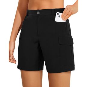 Holipick Women's Hiking Cargo Shorts 7" Athletic Shorts Quick Dry Shorts with Pockets Golf Casual Summer Water Proof
