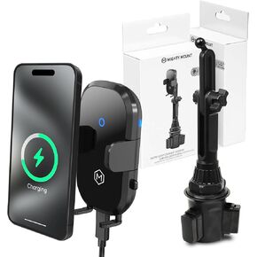 Wireless Car Charger Mount - Auto Scan & Auto Grip Car Phone Mount - Compatible with iPhones and Smartphones - Fast Charger Car Mount Accessories for Cup Holder