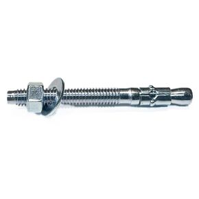 Zinc-Plated Steel Wedge Anchors, 1" X 12" - Heavy-Duty Mounting Bolts for Concrete. 10 Pack