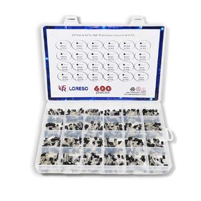 Loreso Transistor Variety Pack 600 pcs Assortment Kit Box - 600 Piece 24 Value NPN PNP Transistor Box 2N2222 2N2907 BC327 BC337 BC556 2N3903 S9012 for Electronics Projects