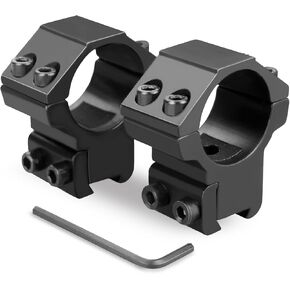 1'' Dovetail Scope Rings, Medium Profile Scope Mounts for 11 mm Dovetail Rails - 2 Pieces (One has Stop pin)