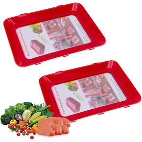 2 PCS Food Preservation Tray, Reusable Food Preserving Tray, Stackable Food Tray, Reusable Creative Fresh Tray Storage for Food Preservation