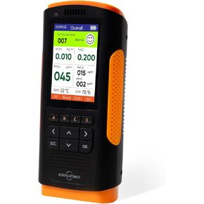 كاشف جودة الهواء في الوقت الحقيقي AQI مراقب جودة الهواء في الأماكن المغلقة، الفورمالديهايد، مقياس TVOC، مستشعر PM2.5 للسيارات والمنازل والمدارس والمكاتب