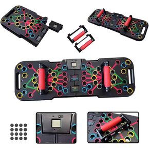 Push Up Board - Pushup Handles for Chest, Arms, Shoulders and Back - Portable, Non-Slip Pushup Training Equipment for Home Workouts (Black)