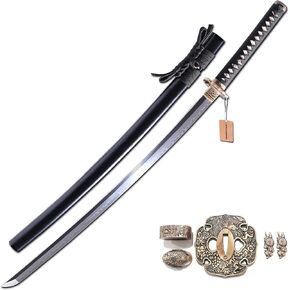 MURASAME Katana Sword 41" T10 Steel Clay Tempered Razor Sharp Blade Full Tang Handmade