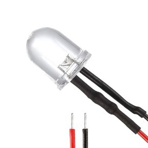 uxcell 10Pcs 10mm Pre Wired LED, Warm White DC3-6V Clear Lens, Light Emitting Diodes