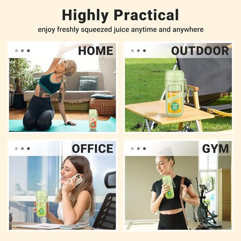 خلاط AMZCHEF المحمول، قوة قطع قوية مع 10 شفرات، المشي لمسافات طويلة، أجزاء آمنة للغسل في غسالة الأطباق، قابل لإعادة الشحن من النوع C، خلاط بالحجم الشخصي للمخفوقات والعصائر، خالي من مادة BPA، للرياضة والسفر in Kuwait