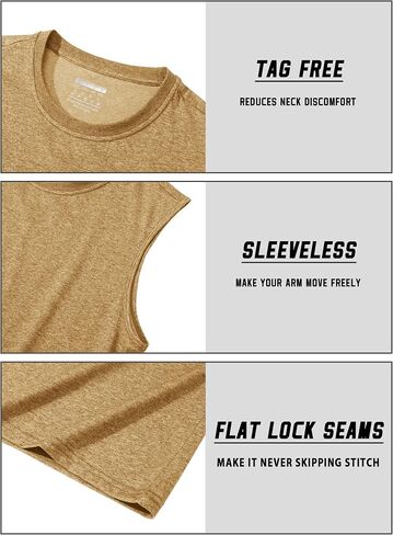 TACVASEN Tank Tops Men Sleeveless Shirts Cotton Workout Gym Athletic Muscle Casual Undershirts Summer Tank Tops Men in Kuwait